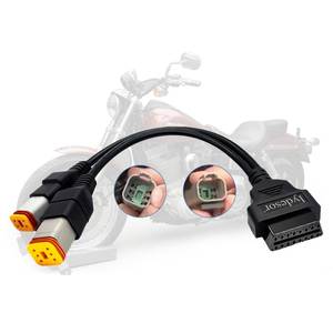 lot 33228 image: Obd2 Cable for Harley 4pin6pin 2 in 1 Motorcycle OBD Scanner Adapter, OBD Connector Work with Many Motorcycle Diagnostic Tool 16 Pin to 4 Pin 6 Pin Fits for Harley Davidson Scan Tool - Retail $15