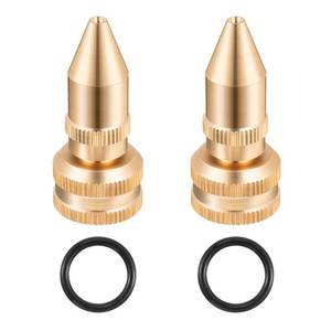 lot 33233 image: 2 Pack Brass Adjustable Nozzle Replacement Compatible with Roundup 181331, All Brass Screw on Cone Nozzle Repair Kit having Gaskets Compatible with Scotts, Roundup, Smith Lawn, Garden Sprayer - Retail $10