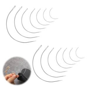 lot 33235 image: 14PCS Curved Needles - 7 Sizes C-Type Weaving Upholstery Heavy-Duty Hand Sewing Repair With Sharp Tips for Carpet Leather Canvas Repairing Blocking Knitting Modelling Crafts - Retail $6
