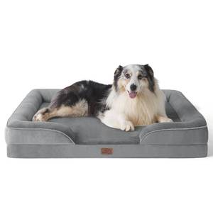 lot 33238 image: Bedsure XL Orthopedic Dog Bed for Extra Large Dogs - Washable XLarge Dog Cat Bed Waterproof, Comfort Dogs Couch Sofa with Washable Removable Cover, Pet Bed with Nonskid Bottom, Grey, 42 - Retail $60