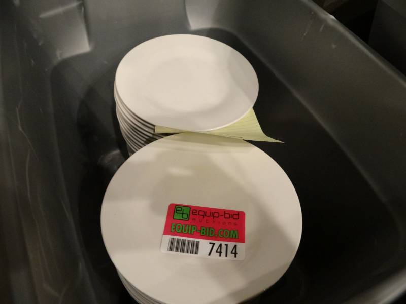 lot 7414 image: Lot of (50) 7 12 Dia White Royal Norfolk Plates