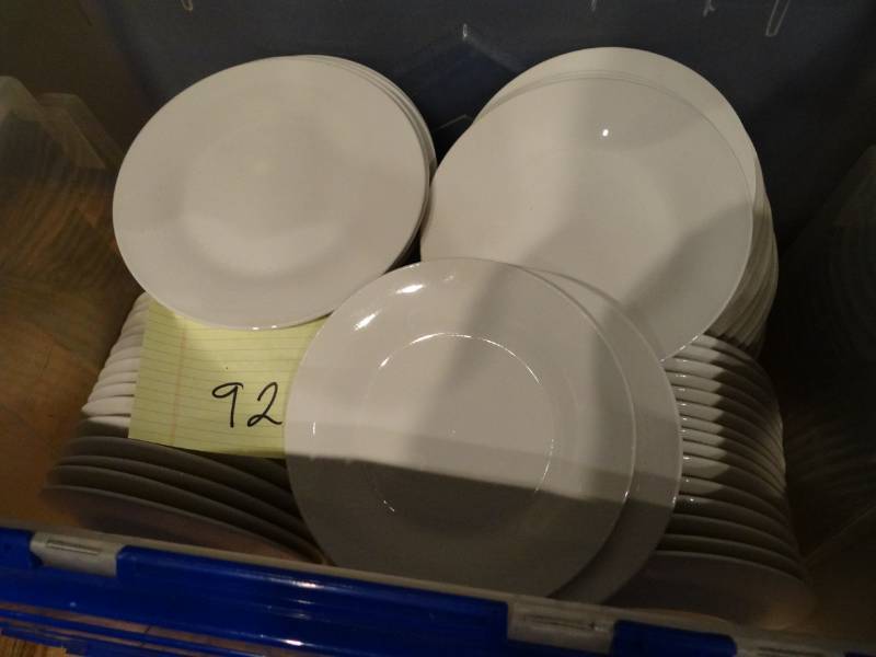 lot 7415 image: Lot of (50) 7 12 Dia White Royal Norfolk Plates