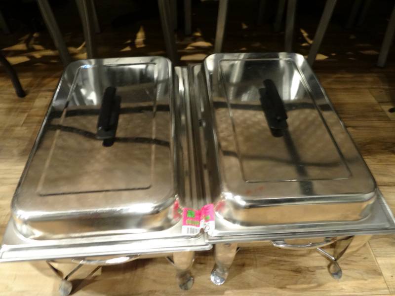lot 7424 image: Lot of 2 Stainless Complete Chafers Sets