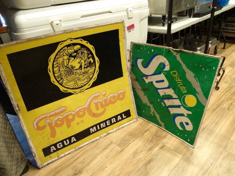 lot 7434 image: Metal Topo Cnico and Sprite Sign