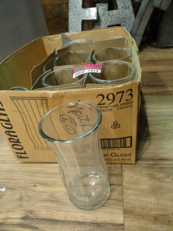 lot 7454 image: Lot of (8) Flower Vases