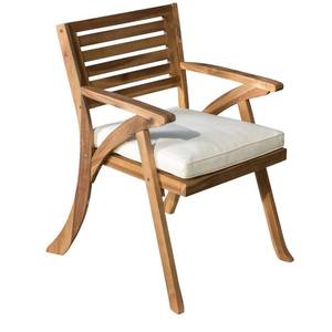 lot 27878 image: Christopher Knight Home Hermosa Outdoor Acacia Wood Arm Chair, Teak Finish