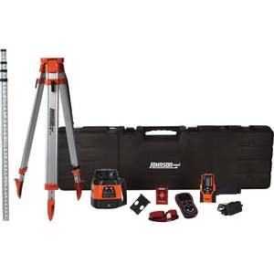 lot 27886 image: Johnson Level & Tool 99-028K Electronic Self-Leveling Dual Slope HorizontalVertical Rotary Laser System, Red, 1 Kit