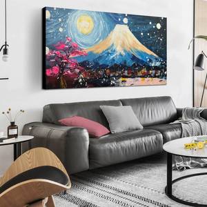 lot 27910 image: Kepgonegu Large Canvas Wall Art for Living Room Bedroom Blue Van Gogh Wall Art The Same Style Painting Starry Night Mount Fuji Cherry Landscape Modern Hand-painted Oil Painting Size 30x60