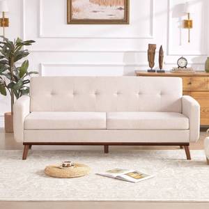 lot 27912 image: Kingfun 77.2 W Loveseat Sofa, Mid Century Modern Decor Love Seat Couches for Living Room, Button Tufted Upholstered Furniture, Easy to Install Small Couch for Bedroom Office Apartment, Oatmeal