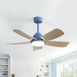 lot 27844 image: 42 In. 5 ABS Blade Modern Dark Blue Ceiling fan with Light Six Speed -Retail- $146.00