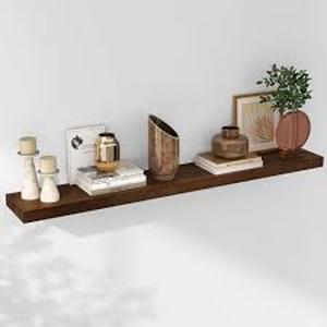 lot 27856 image: Axeman 8 In. Deep Floating Shelves Solid Lightwood -Retail- $59.99