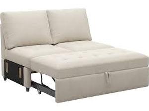 lot 27858 image: Armless Double Seat Middle Pullout Sofa Bed Module for Sectional