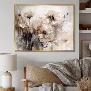 lot 27908 image: Delicate Warm Floral Impressions - Floral Wall Art
