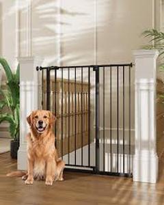 lot 27911 image: InnoTruth 36 Extra Tall Baby Gate for Stairs, 28.9-42.1 Dog Gates for Doorways One-Hand Opening, Easy Walk Thru Dual Lock Dog Gates for The House, Hallways, Bedrooms, Easy Install Kid Gate,White