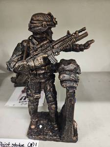 lot 8931 image: Bronze Combat Soldier Sculpture