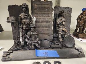 lot 8935 image: Band of Brothers Military Sculpture with Shakespeare Quote