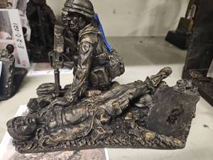 lot 8939 image: Bronze Military Combat Scene Sculpture