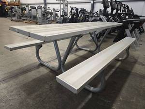 lot 18314 image: 8ft Commercial Aluminum Picnic Table