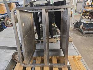 lot 18368 image: Industrial Steel Rolling Cart with Multiple Shelves