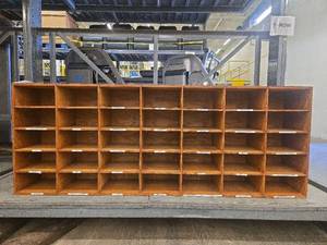lot 18375 image: Industrial Mail Sorting Cabinet