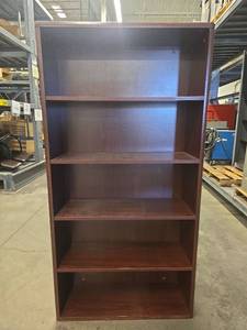 lot 18379 image: (2) Tall Dark Wood Bookshelfs