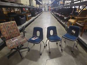lot 18401 image: School Chairs with Casters