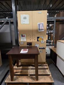 lot 20221 image: Side Table and Storage Cabinet