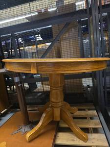 lot 20281 image: Traditional Oak Pedestal Dining Table and Restaurant Style Table