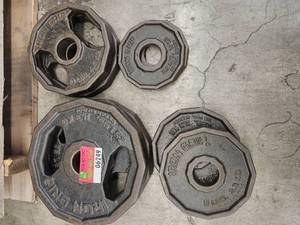 lot 6249 image: Cast Iron Standard Weight Plates Set