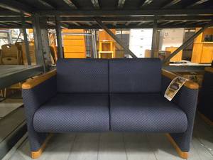 lot 18436 image: Navy Polka Dot Loveseat