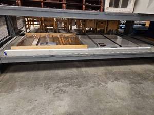 lot 18446 image: (1) 8ft and (1) 4t White Boards, Wooden Display Case