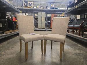 lot 18455 image: (3) Linen Dining Chairs Set