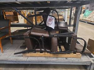 lot 18456 image: (7) Modern Brown Leather Dining Arm Chair