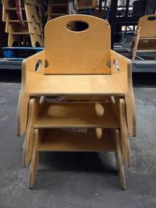 lot 20346 image: (3) Jonti Craft Wood Childrens Stackable Chair