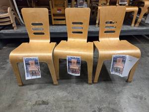 lot 20353 image: (3) Plywood Stack Chairs