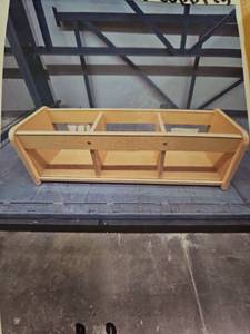 lot 20372 image: Wooden Cubby Cabinet with Glass display