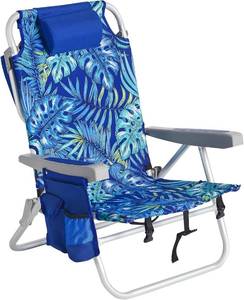 lot 2159 image: $70 SUNNYFEEL Beach Chair 5-Position Portable wCooler & Cup Holder