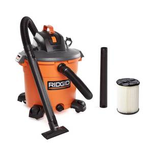 lot 2160 image: $119 RIDGID 16 Gal 5.0 HP WetDry Vac wFilter & Locking Hose