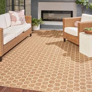 lot 2161 image: $156 Nourison Reversible Indoor Outdoor Natural 9 x 12 Area Rug
