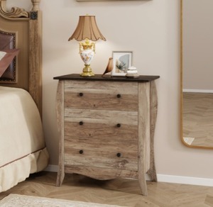 lot 2167 image: $90 Dresser for Bedroom with 3 Folding Fabric Drawers and Anti-tipping Kit