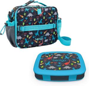 lot 2172 image: $48 Bentgo Prints Lunch Bag Set wKids Bento Box (Dinosaur)