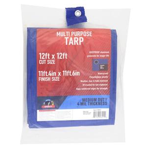 lot 2176 image: $61 11.4 x 11.6 ft. 4 Mil Weather Resistant Tarp, Blue
