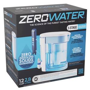 lot 2226 image: ZeroWater Ready-Read 12 cups BlueWhite Water Filtration Pitcher