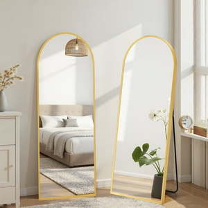 lot 2261 image: $46 21 x 64 Arched Full Body Mirror Standing Leaning, Gold