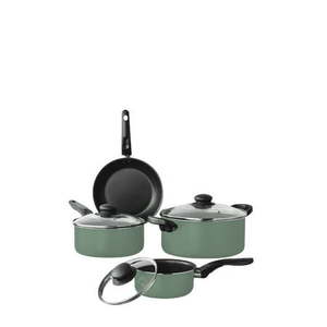 lot 2262 image: Mainstays 7 Piece Nonstick Aluminum Cookware Set, Green