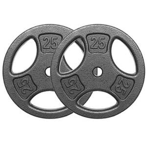 lot 2268 image: $55 Athletic Works 50LB Cast Iron Set, 2x25LB, 1-inch Holes