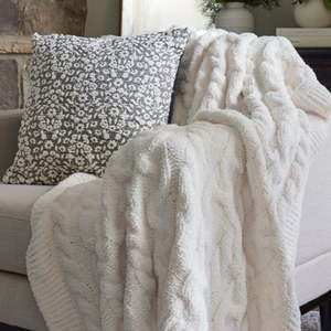 lot 2284 image: Better Homes &amp Gardens Cozy Knit Oversize Couch Throw Blanket&nbsp 50 X 72