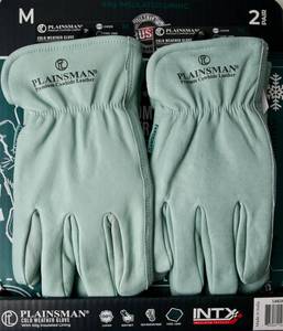 lot 2289 image: Cold Weather Work Gloves, Fleece Lined Cowhide, Medium, 2 Pairs