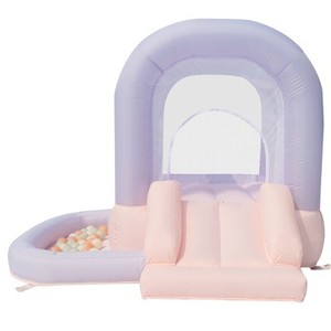 lot 2294 image: $180 Bounceland Mini Bounce House with Ball Pit - Cotton Candy