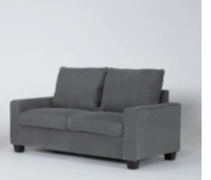 lot 2296 image: Gray 2 Seater Sofa with Cupholders and Decorative Pillows